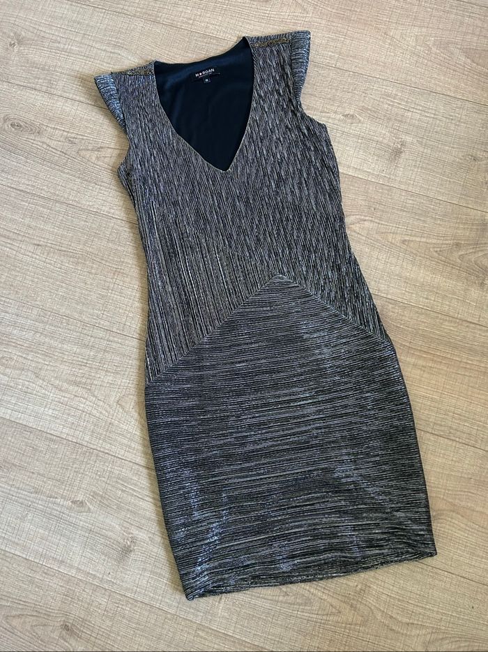 Robe argentée et dorée brillante à manches courtes Morgan taille XS jamais portée - photo numéro 7