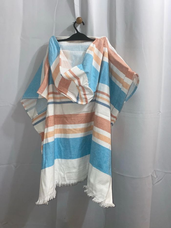 Peignoir poncho coton blanc/bleu Disney Home 80x60 neuf - n70c - photo numéro 3