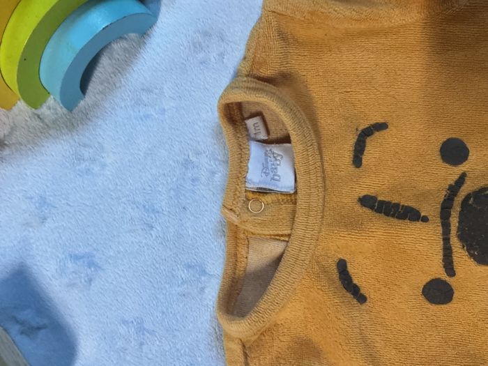 pyjama grenouillère en velours orange disney winnie 1 mois - photo numéro 6