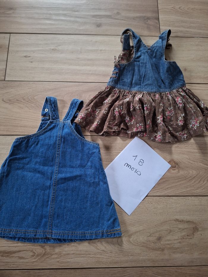 Lot 2 robes en jean bébé fille 18 mois - photo numéro 4