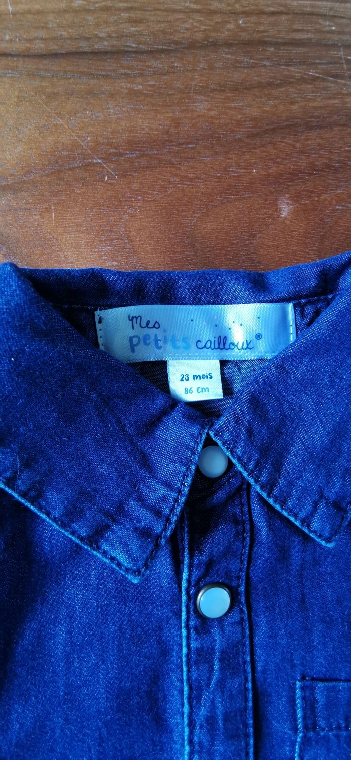 Chemise fille 24 mois 86cm jean - photo numéro 3