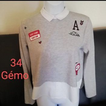 Sweat avec col chemise femme 34
