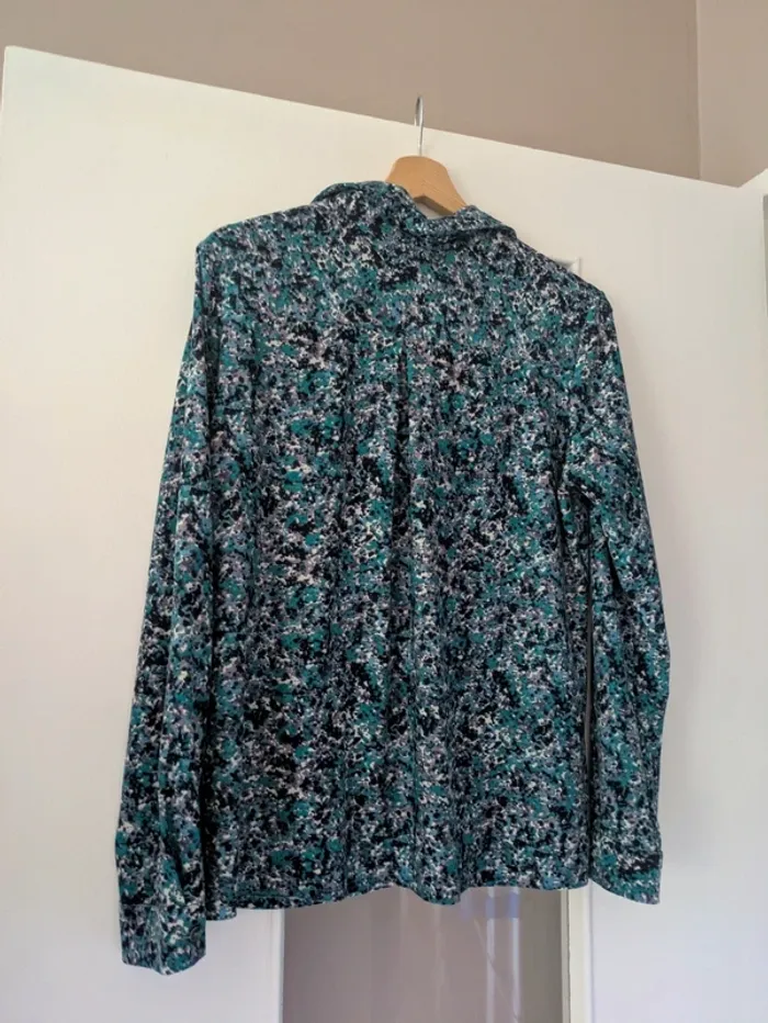 Magnifique haut blouse femme manches longues tons bleus Damart taille 42/44 - photo numéro 4