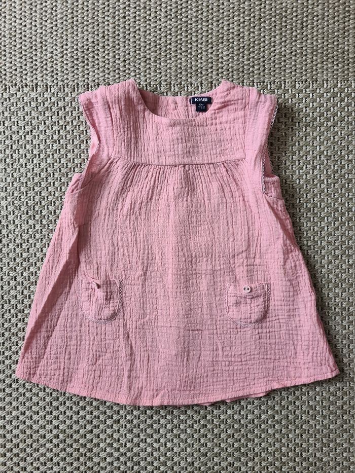 Robe sans manche avec culotte assortie rose poudrée - 12 mois - photo numéro 2