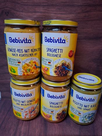 Lot de 5 pots bébé bebivita bio 8 mois  220 g