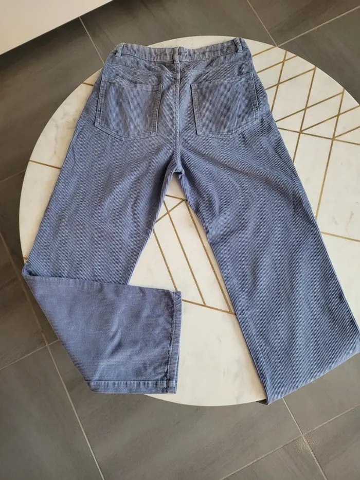 Pantalon effet velours bleu Pimkie taille 36 - photo numéro 2