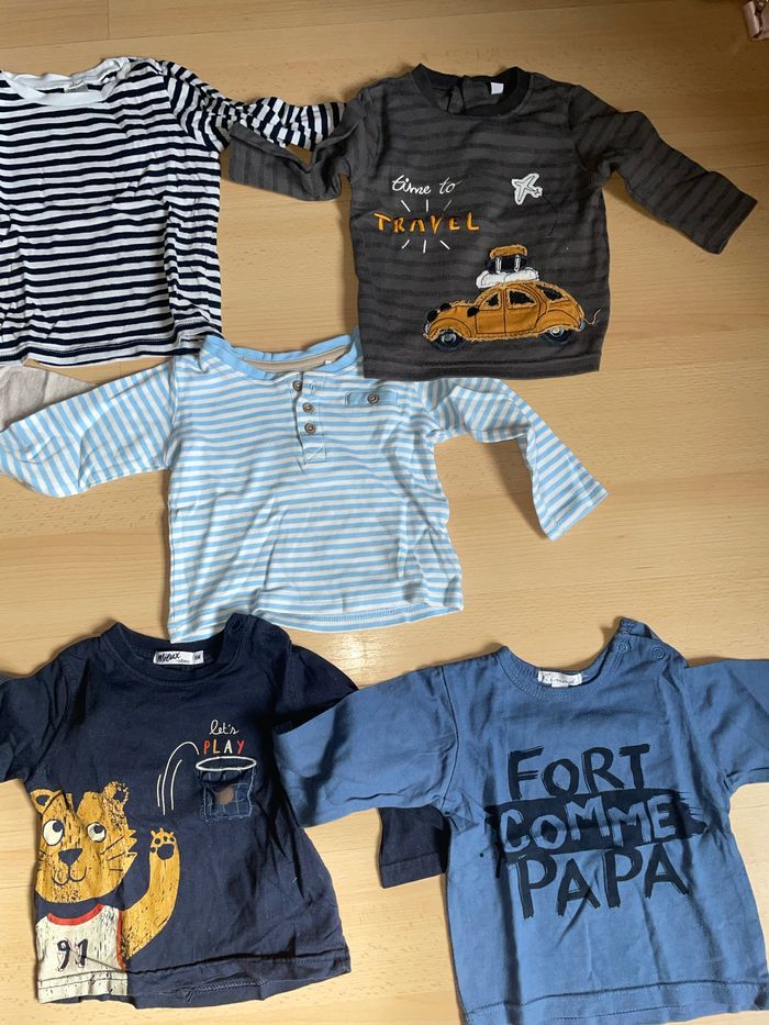 Lot de 7 t shirts manches longues taille 6 mois - photo numéro 3