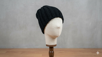 bonnet en laine noir épais Taille unique Tricoté main Mixte Phildar Neuf