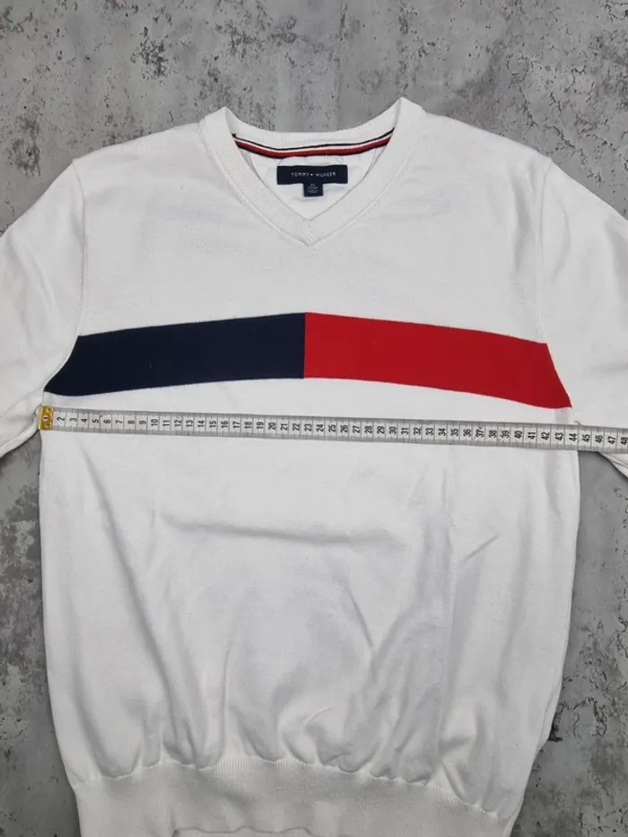 Pull col V Tommy Hilfiger blanc, XS Hommes - photo numéro 10