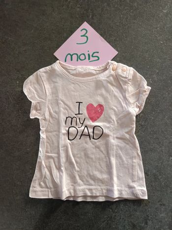 T-shirt "I love my Dad" 3 mois