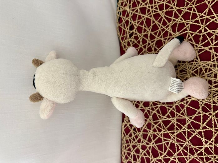 doudou vache blanche , noir - photo numéro 2