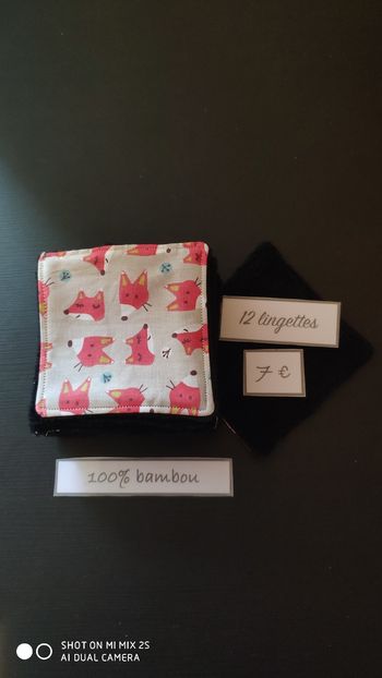 12 lingettes lavables, neuf