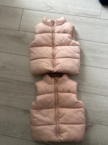 2 doudounes sans manches 9mois