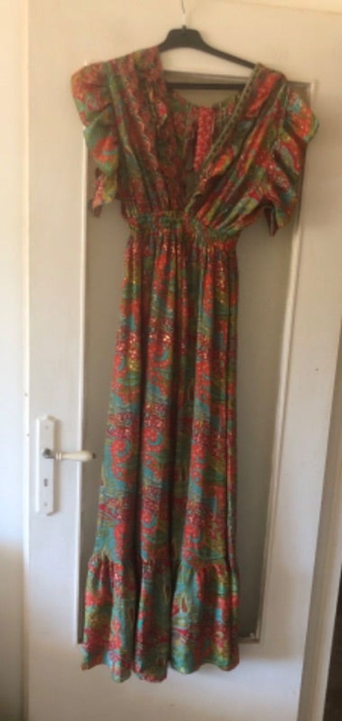 Robe longue en soie
