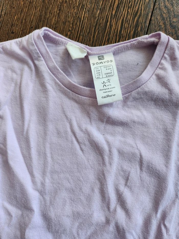 Tee shirt mauve décathlon 6ans - photo numéro 2