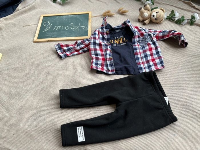 Ensemble 3 pièces garçon taille 9 mois (comme neuf) - photo numéro 2
