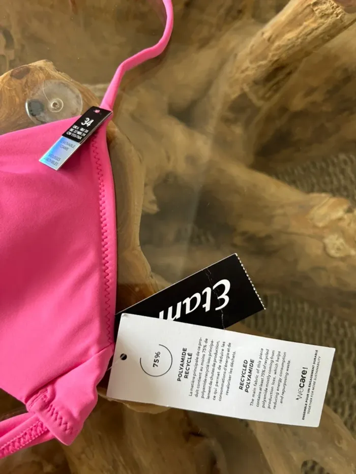 Haut de maillot de bain Etam rose triangle Mallorca 34 - photo numéro 6