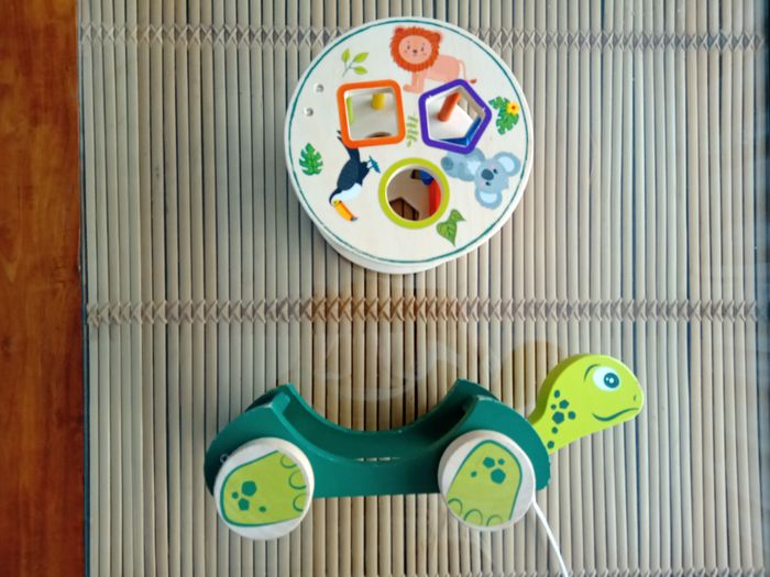 Tortue à tirer en bois - photo numéro 2