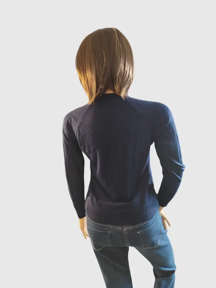 Pull Col V Marine, Taille M - Laine Douce et Chaude ! - photo numéro 4