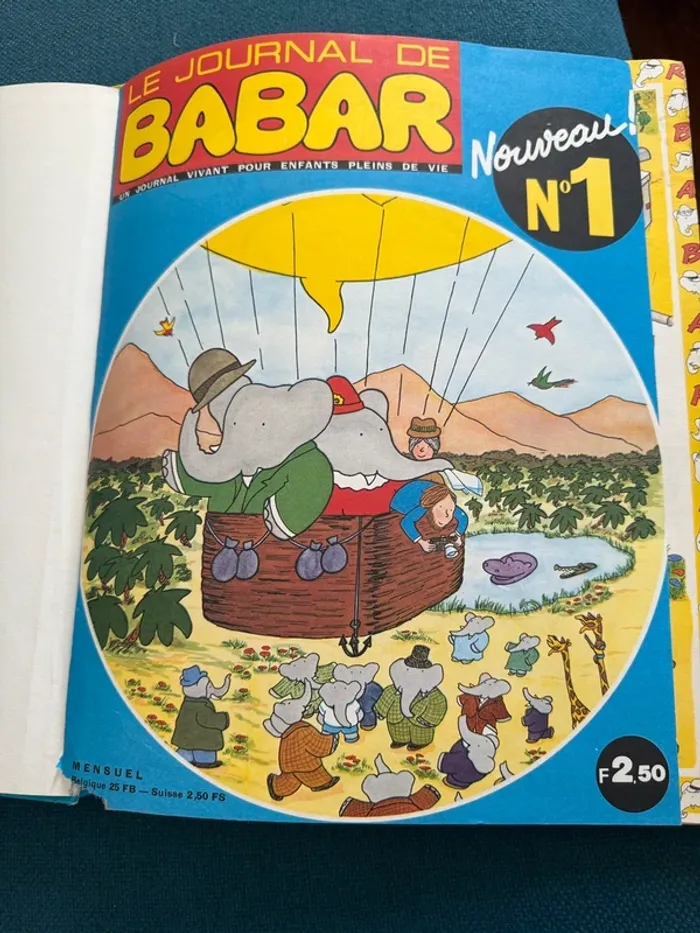 Recueil livre album ancien vintage Le Journal de Babar N1 numéro 1 bleu magazine - photo numéro 4