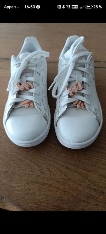 Adidas Stan Smith blanches jewel incolore avec détails rose gold pointure 33 