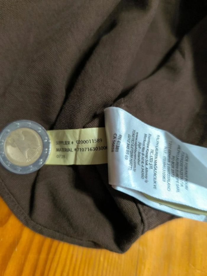 Chemise Manches  Longues - Ralph Lauren - Logo brodé bordeaux - Marron - Taille M - photo numéro 11