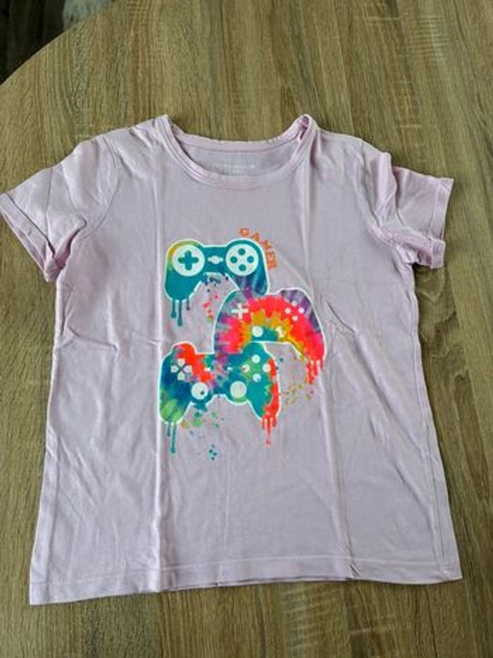 T-shirt fille imprimé manette 11/12 ans