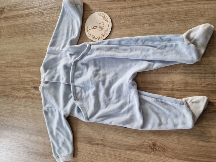 Pyjama/Dors-bien velours bleu clair Mickey Disney - 6 mois - photo numéro 4