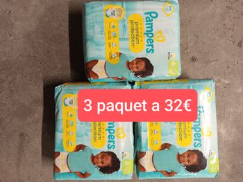 3 paquet de couche Pampers premiem protection taille 6 a 32€