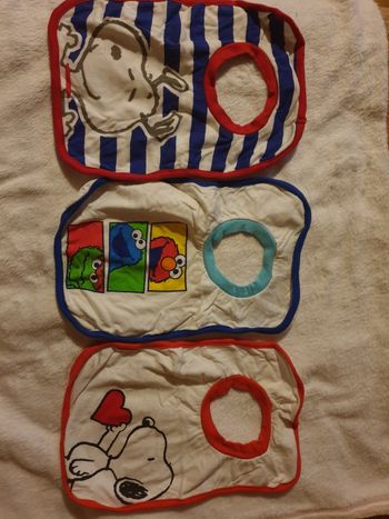 Lot de 3 bavoirs fins
