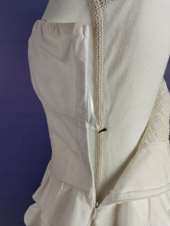 Robe blanche cocktail a volants taille 40 - photo numéro 7