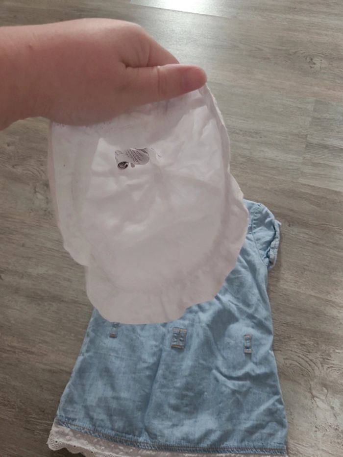 Robe jean et chapeau blanc broderie anglaise - photo numéro 4