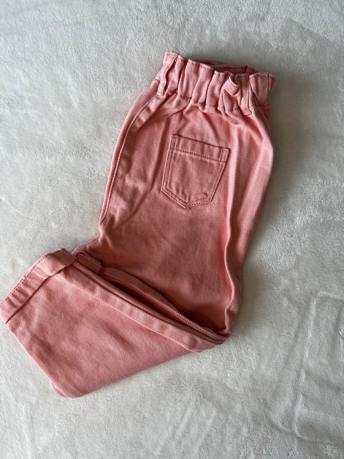 Pantalon fille en jean rose