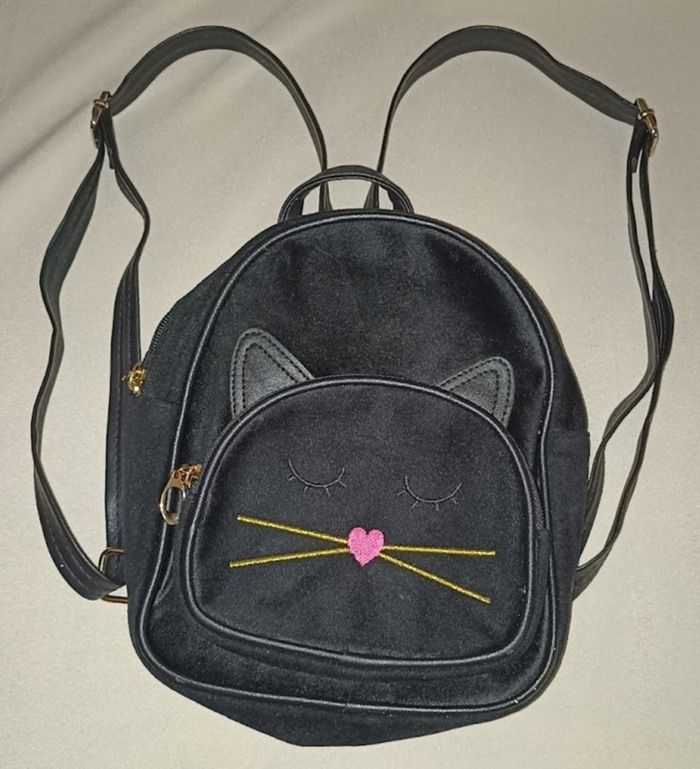 Adorable Mini Sac à Dos Chat Noir - Parfait pour vos essentiels ! - photo numéro 4