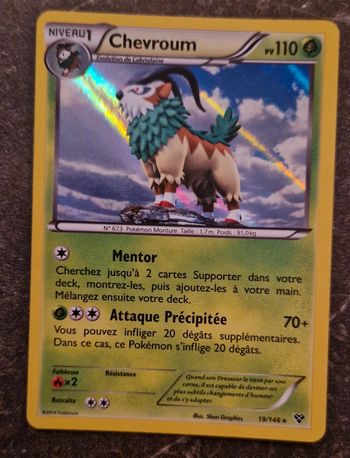 Carte pokémon chevroum rare 110 Pv 19/146 holo