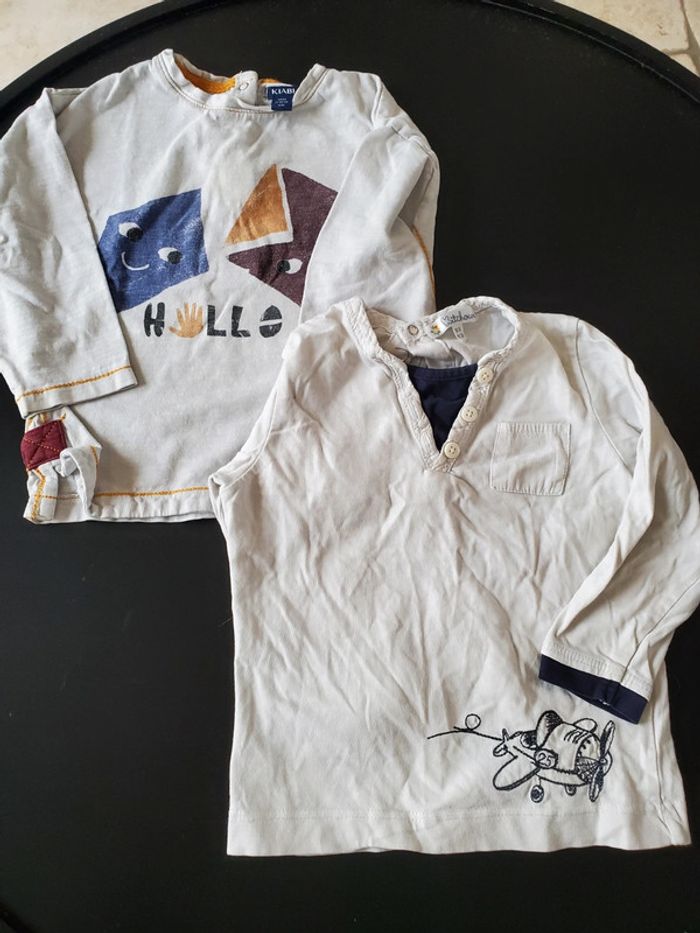 Lot 2 t-shirt manches longues 18 mois