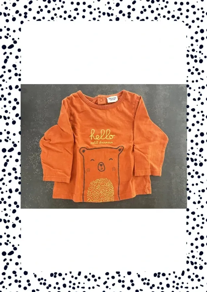 Ensemble teeshirt manches longues Tape à l’œil et jogging Sergent Major taille 9 mois - photo numéro 2