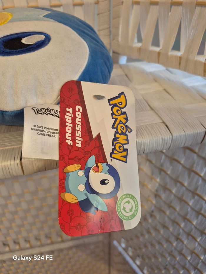 🐧 Coussin Peluche Tiplouf (Piplup) - Pokémon Officiel 🌊 - photo numéro 7