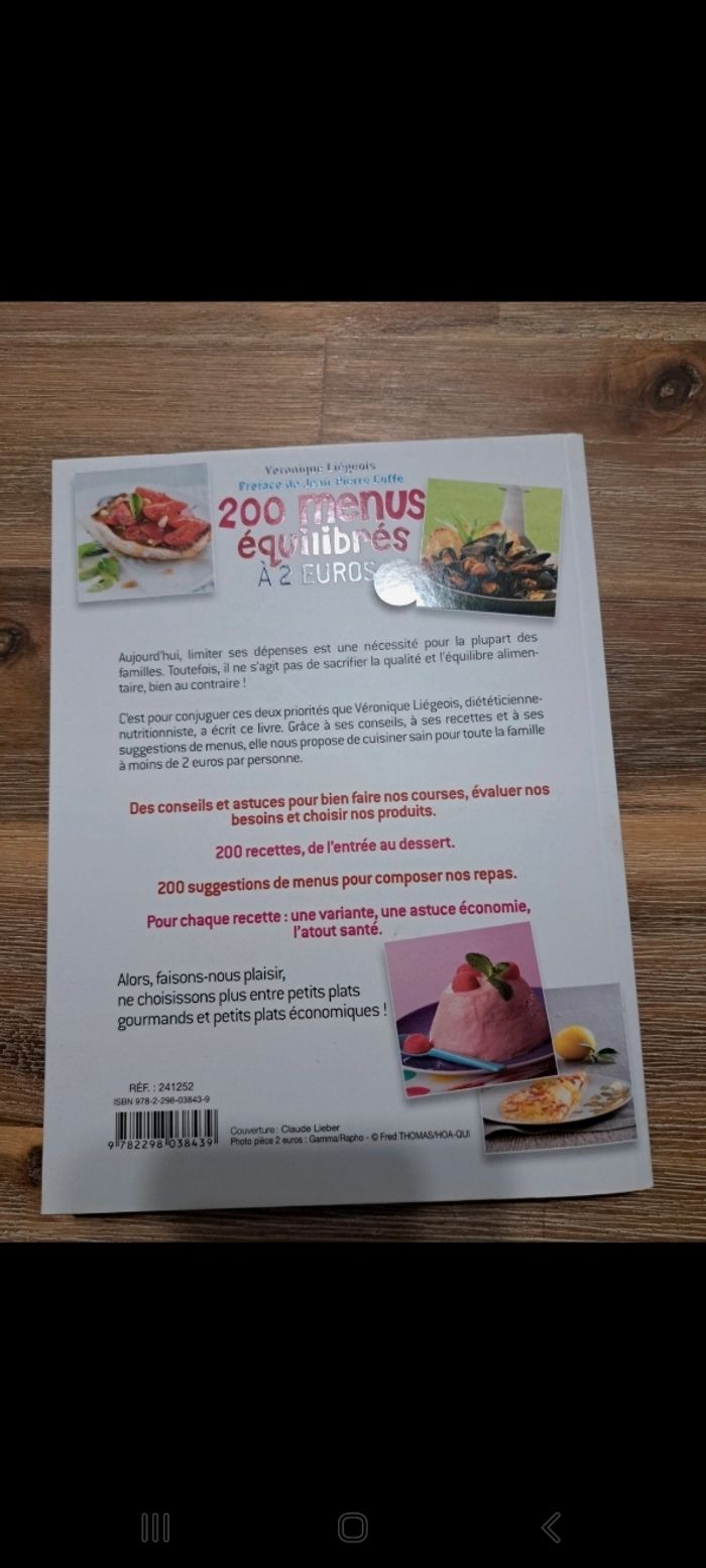 Livre recettes 200 menus équilibrés à 2 € - photo numéro 2