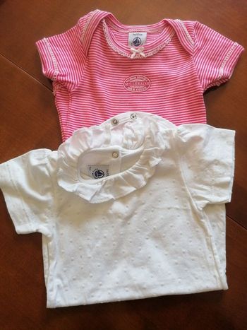 2 bodies fille 6mois petit bateau 