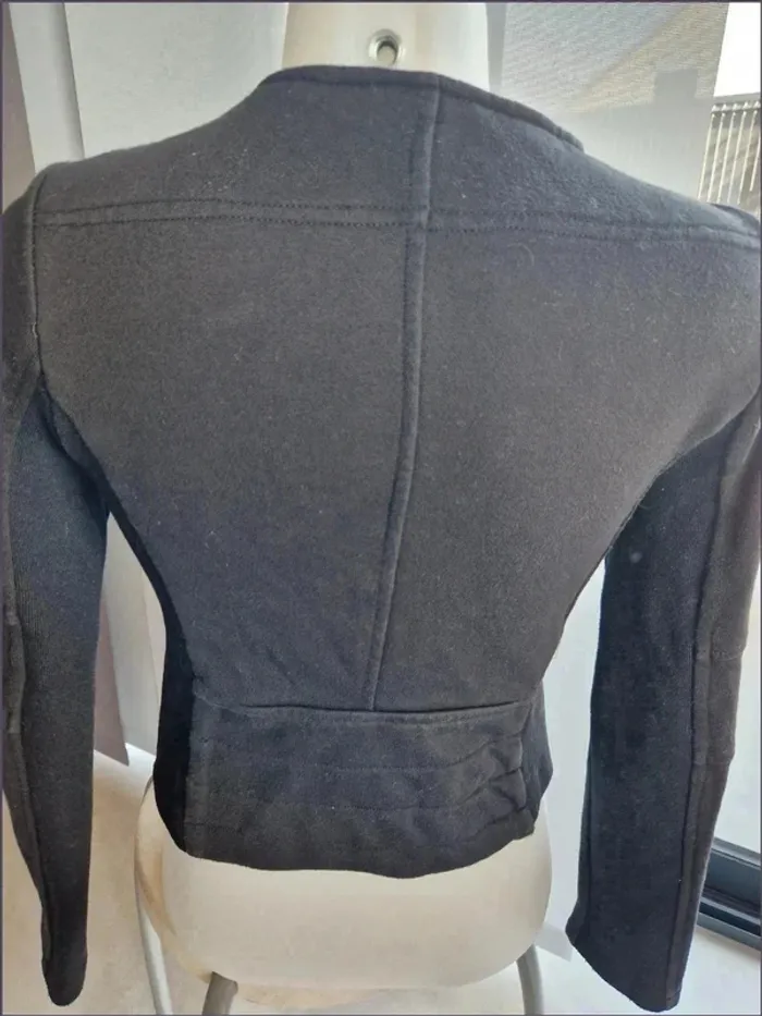 Veste Gilet noir zip asymétrique - Taille XS - photo numéro 4