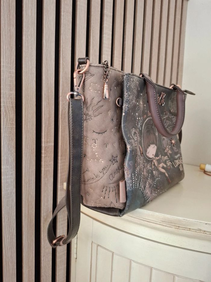 Sac à main et bandoulière Anekke marron theme espace lune spacial - photo numéro 7