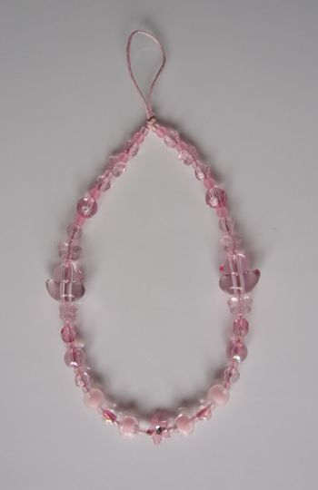 Cordon bracelet déco pour portable canard rose 2