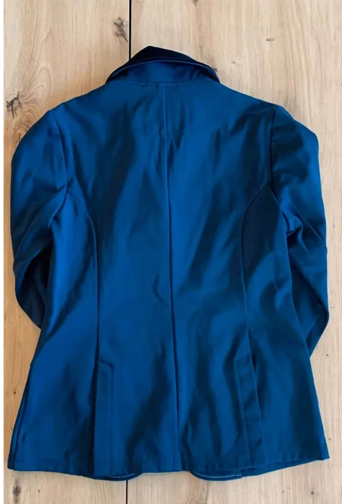 Veste  de  Concours d’Équitation  Equitheme  Soft  Bleu  Marine,  Taille  38 /  M,  Col  en Daim - photo numéro 5