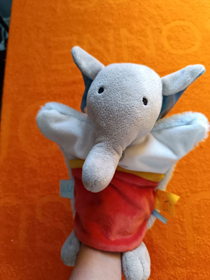 Doudou marionnette éléphant Baby nat