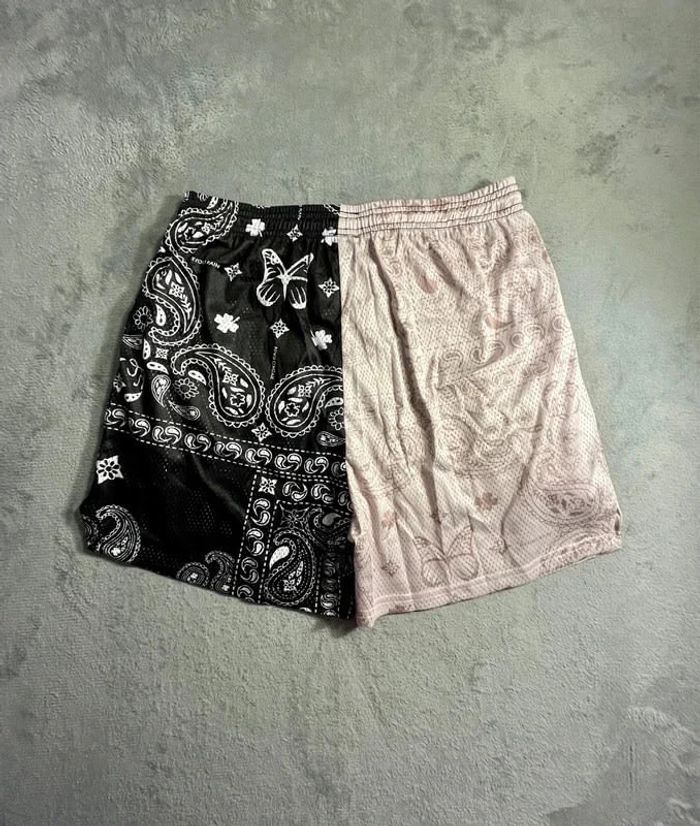 Short en mesh motif bandana noir et blanc Ryoko Rain California Style – Taille L - photo numéro 4
