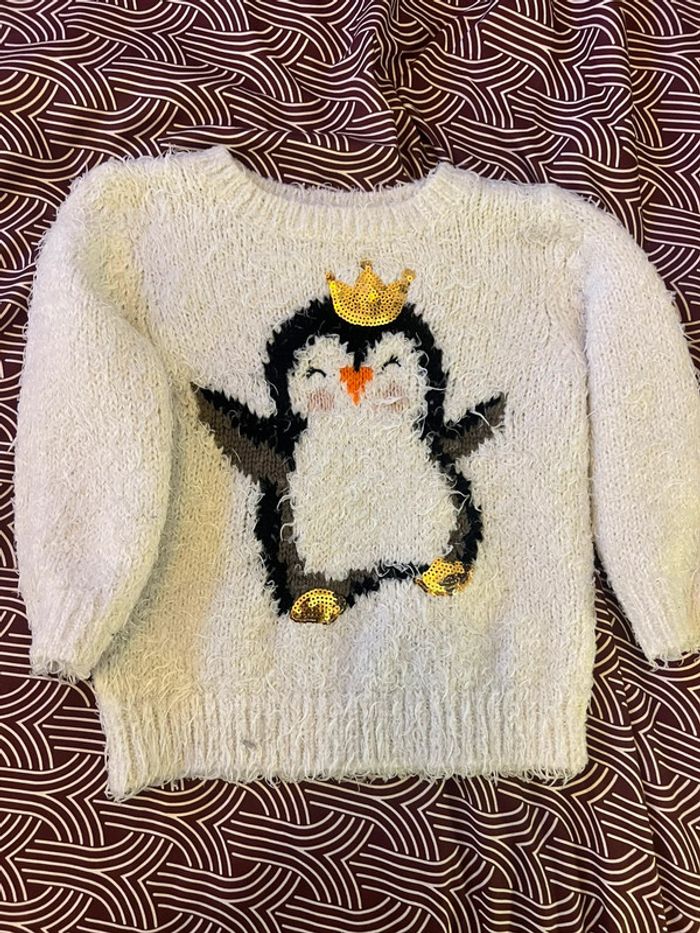 Pull pingouin tout chaud taille 5 ans