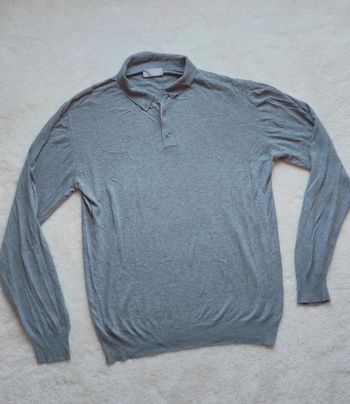 Polo Azzaro manches longues gris XXL