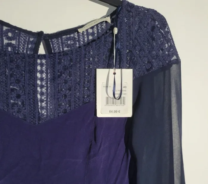 Robe bleue dentelle - photo numéro 2