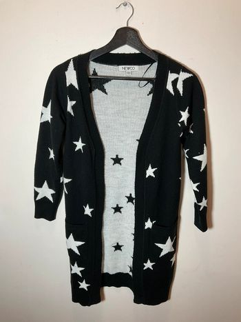 Long gilet chaud noir et blanc pour fille Newco taille 12 ans